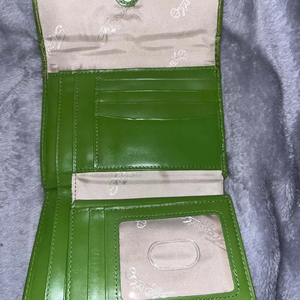 Fossil Olive Green Leather Trifold Wallet